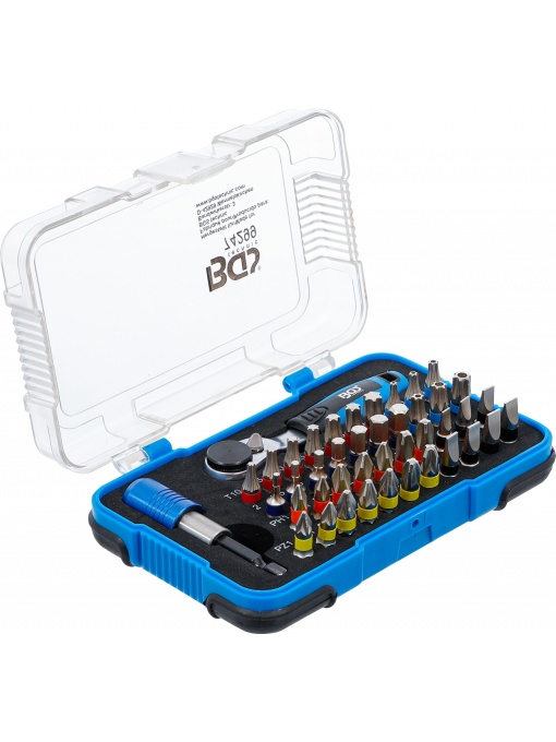 Set biţi Color cu clichet biţi Antrenare hexagon exterior 6,3 mm (1/4") 43 piese, BGS 74299