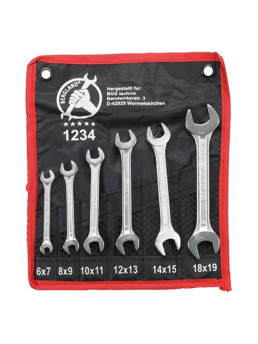 Set chei fixe duble 6 x 7 - 18 x 19 mm, 6 piese, BGS DIY 1234