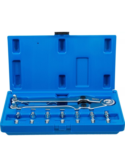 Set cheie cu doi pini ajustabila + 8perechi de pini, 2.5-3-4-5-6-7-8-9mm, BGS 1464