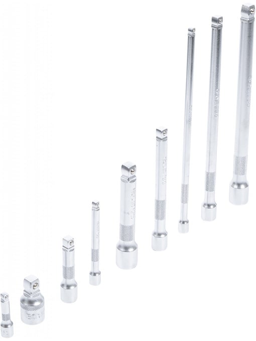 Set prelungitoare cu cap sferic 1/4"- 3/8"- 1/2", 9 piese, BGS 2253