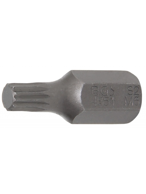 Bit cu dinţi multipli M6, Spline (XZN), lungime30mm, antrenare 3/8", BGS 4851