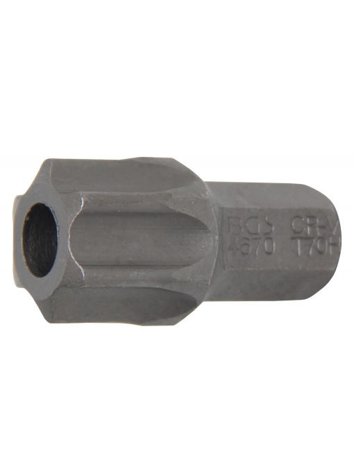 Bit Torx T70 cu gaura de securizare, lungime 30mm, antrenare 10mm(3/8"), BGS 4670