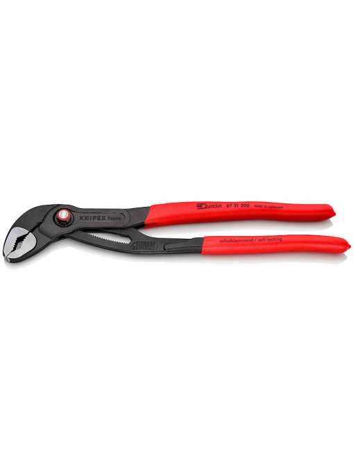 Cleste Cobra® QuickSet pentru tevi si pompe de apa, manere cu mansoane plastifiate, lungime 300 mm, Knipex 8721300