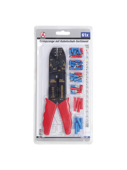 Cleste sertizare papuci de cablu, 61 piese, BGS DIY 1423