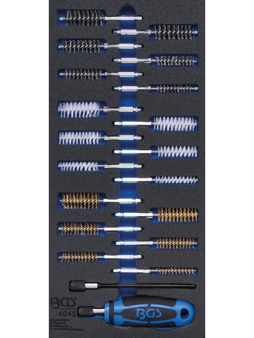 Echipare pentru dulap 1/3,set perii diverse, 20 bucati, BGS 4043