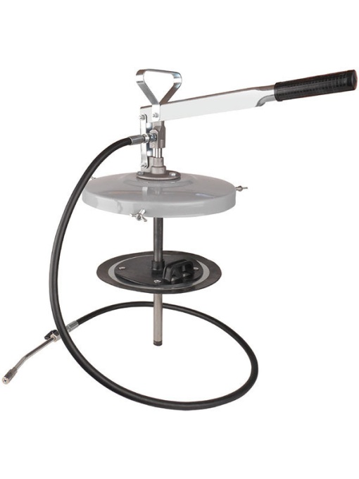 Pompa de gresat cu actionare manuala pentru galeata de vaselina, diametru 425mm, diametru disc 390mm, furtun de gresat 1.5m, lungime tija pompa 730mm, Apac 1790D