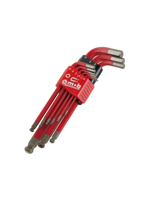 Set 9 chei lungi pentru locas hexagonal cu cap sferic si magnet 9061-SM, Mob&Ius 9061020101