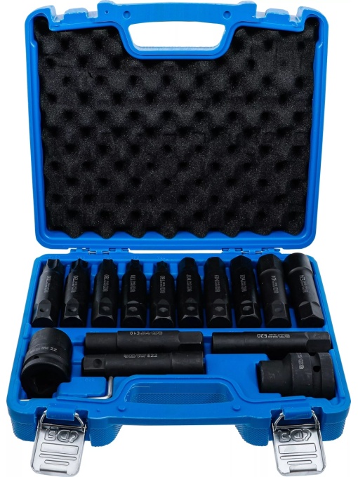 Set biţi de impact pentru camioane | 20 mm (3/4") + 25 mm (1") | 16 piese, BGS 5246