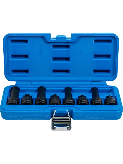 Set biti Spline (XZN) M12 - M14 - M16 - M18, antrenare 1/2", 8 piese, BGS 5381