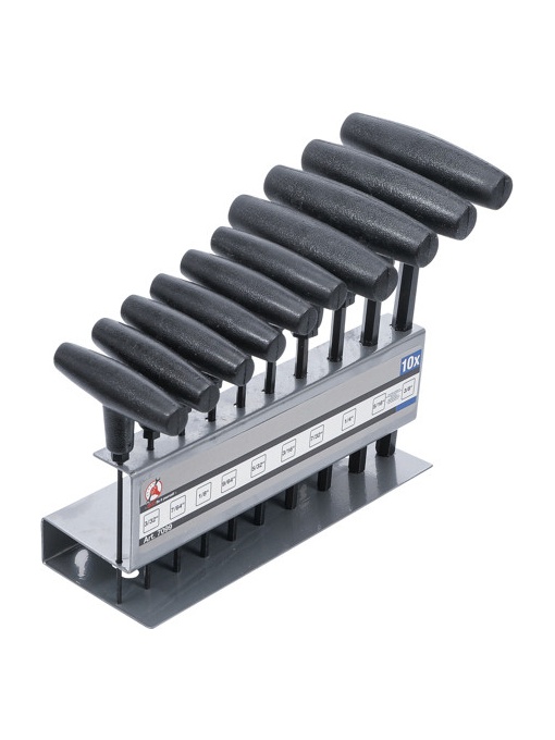 Set chei Imbus in Inch 3/32"-3/8" cu maner T, 10 piese, BGS DIY 7099