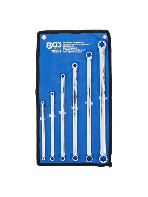 Set chei inelare duble cu capete Profil E, extra lung, E6 x E7 - E22 x E24, 6 piese, BGS 70331