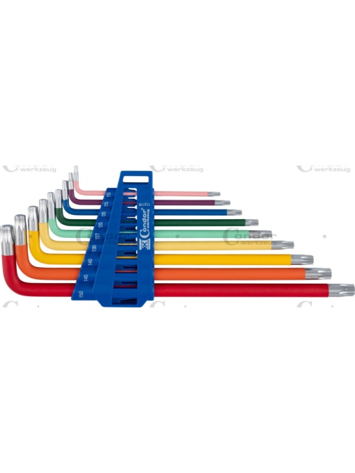 Set chei Torx T10-50 tip L colorate, 9 piese, Condor Cr1121-9
