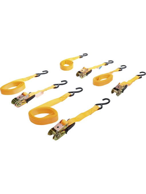 Set chingi de tensionare cu clichet si carlige de prindere, lungime 5 m x 25 mm, 4 piese, BGS DIY 6831