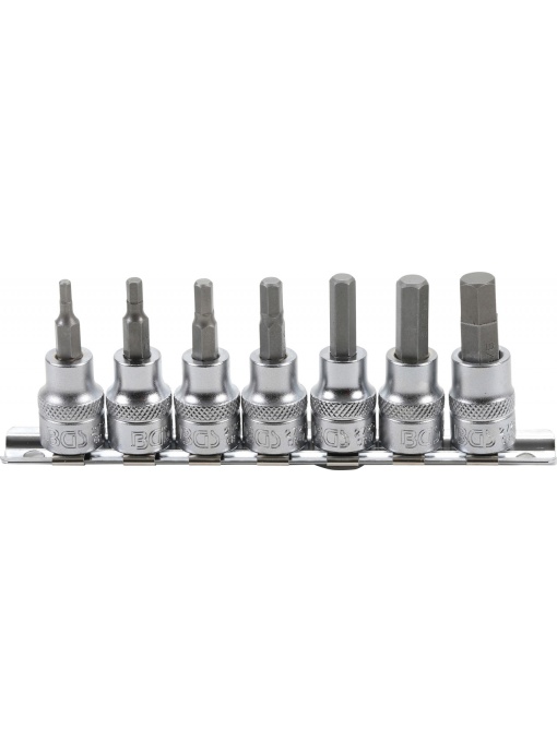 Set cu biti Imbus in Inch 1/8" - 3/8", antrenare cu tubulara 3/8", 7 piese, BGS 5104