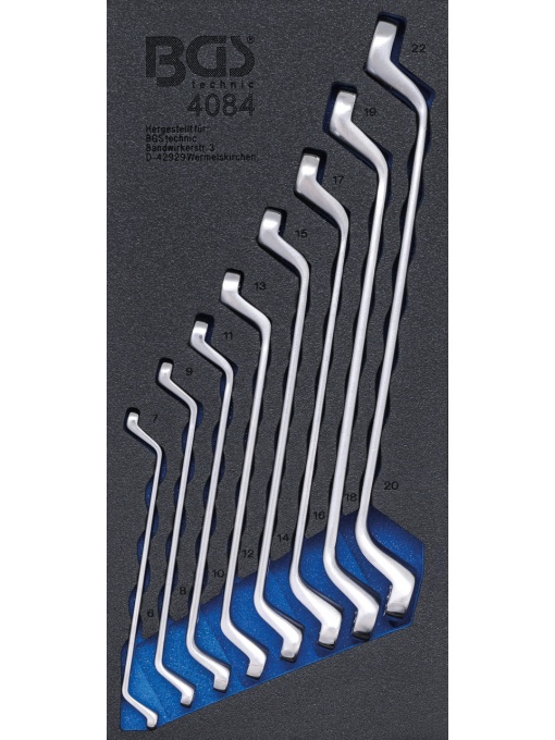 Echipare pentru dulap 1/3, Set inelare cu cot 45099 mm, 8 piese, BGS 4084