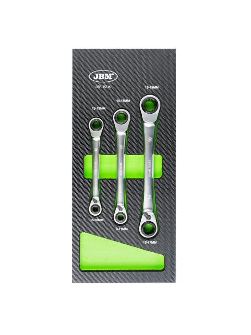 Set chei inelare cu clichet 8-19 mm, tip 4 in 1, 3 piese, JBM 15316