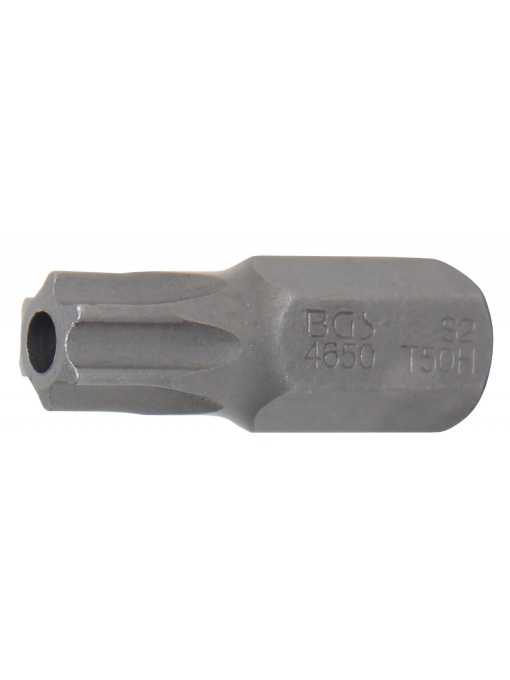 Bit Torx T50 cu gaura de securizare, lungime 30mm, antrenare 10mm(3/8"), BGS 4650