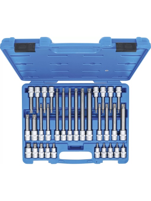 Set biţi Torx Plus TP20 - TP70 cu gaura pentru suruburi cu lacas de securizare, antrenare 12,5 mm (1/2"), 32 piese , BGS 5191