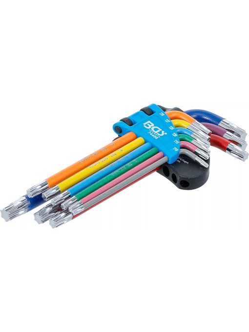 Set chei tip L multicoloră profil T (pentru Torx) T10 - T50 9 piese