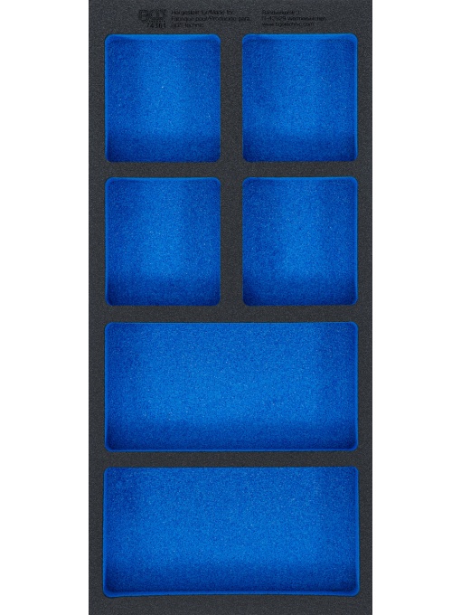 Suport organizator pentru carucior 1/3, gol: 6 compartimente aşezare, 408 x 189 x 32 mm, BGS 74361