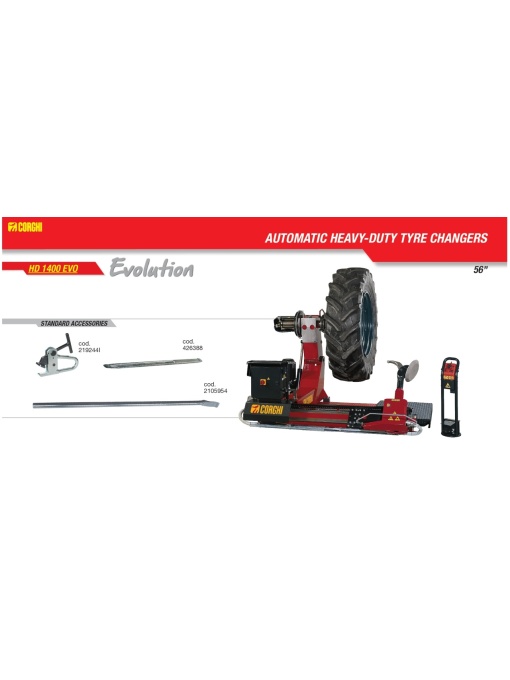Aparat de dejantat anvelope de camioane, HD 1400 E-EVO 400/3/50 – CORGHI, 0-12100406/00-16
