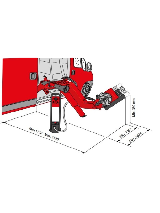 Aparat de dejantat mobil pentru roti de camioane, cu generator de curent si aer, Corghi HD 650 TILT