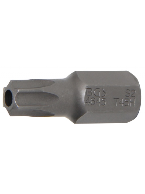 Bit Torx T45 cu gaura de securizare, lungime 30mm, antrenare 10mm(3/8"), BGS 4645