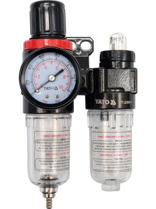 Filtru cu reductor 25cm³ inclusiv rezervor ulei 15cm³, Yato YT-2384