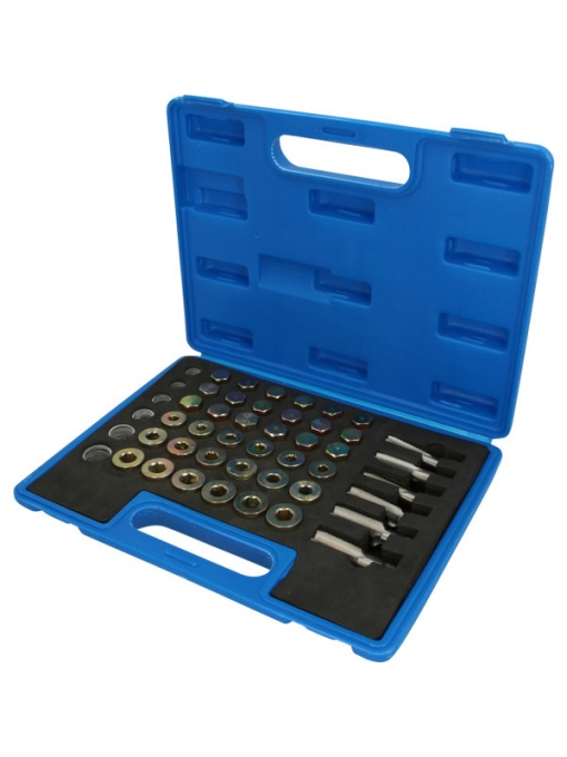 Kit de reparatii pentru filetul dopului de scurgere a uleiului, 114 buc, Brilliant Tools BT711300