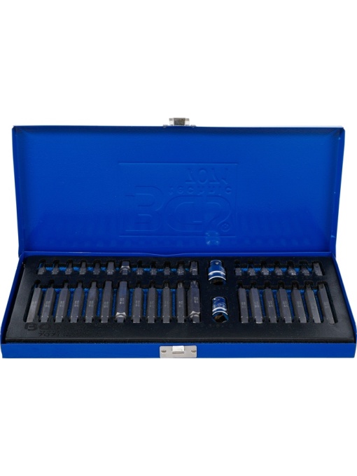 Set biti combinati, Imbus, Torx, Spline(XZN), antrenare 3/8" + 1/2", 40 piese, BGS 7071