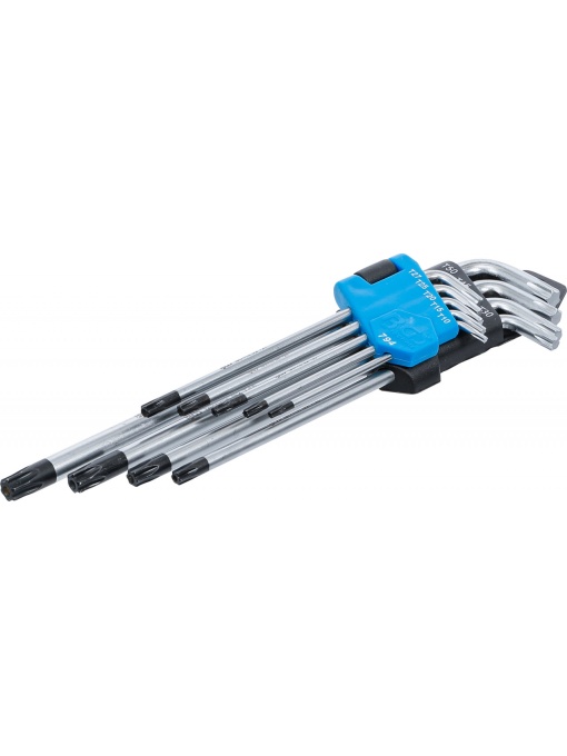 Set de chei Torx tip L extra lungi cu gaura T10 - T50 | 9 piese, BGS 794
