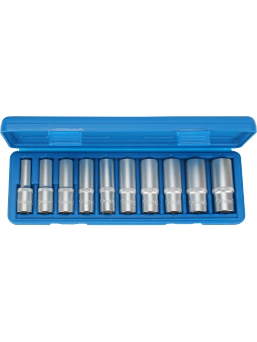Set tubulare adanci, cu profil hexagon 10 - 24mm, act. 1/2", 10 buc, Condor 1009-12