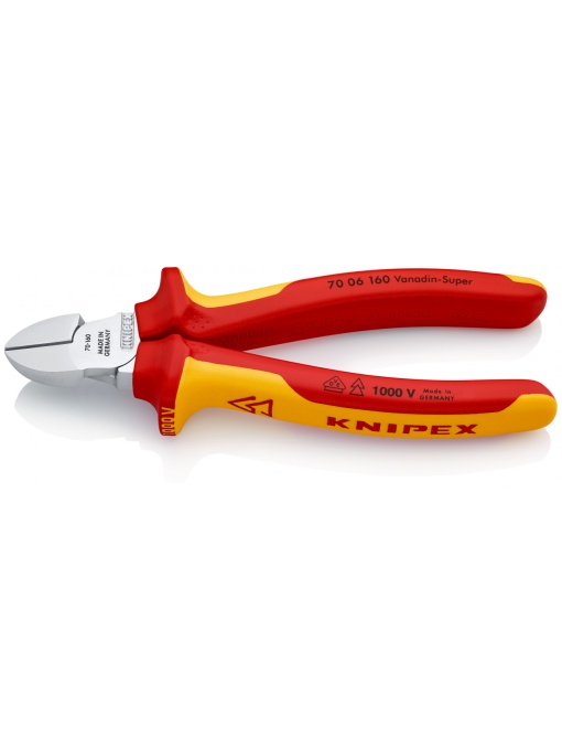 Taietor lateral (sfic) izolate, manere multicomponent, testate VDE, lungime 160 mm, Knipex 7006160