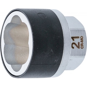 Cap cheie tubulara profil spiral 21 mm extractoare de suruburi, actionare hexagon exterior 21 mm, BGS 7510-21 - Img 1