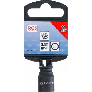 Cheie tubulară de impact, 6 colțuri, 6,3 mm (1/4"), 11 mm, B-7291 - Img 4