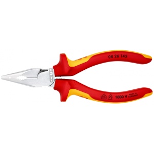 Cleste combinat cu vârf izolate, mansoane multicomponent, testate VDE, lungime 145 mm, Knipex 0826145 - Img 3