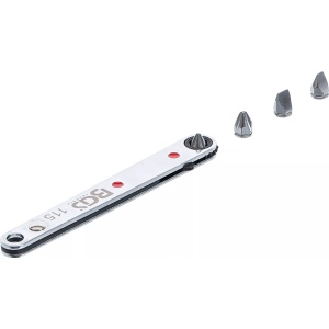 Clichet special pentru biti, ultra subţire, Antrenare 6 colturi 6,3 mm (1/4") | incl. 4 biţi speciali, BGS 115 - Img 3