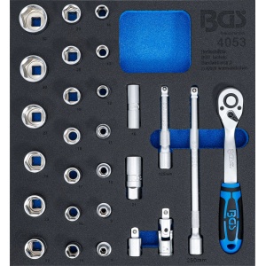 Echipare pentru dulap 2/3,set tubulare 1/2'', 27 piese, BGS 4053 - Img 1