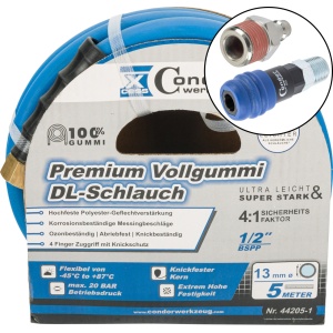 Furtun DL ø13mmx5m, cauciuc solid de calitate superioară, cuplare în 2 trepte, Condor 44205-3
