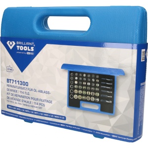 Kit de reparatii pentru filetul dopului de scurgere a uleiului, 114 buc, Brilliant Tools BT711300 - Img 4
