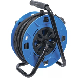 Rola prelungitor cablu electric 25 m, sectiune 3 x1,5 mm², 4 prize cu capac inchidere, IP 44, 3500 W, BGS 3375 - Img 3