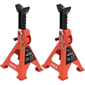 Set 2 capre de sustinere cu sarcina max.3tone, reglabile pe inaltime 280-420mm, Yato YT-17311 - Img 1