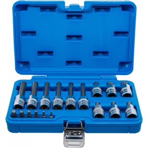 Set biti 6,3 mm (1/4") 12,5 mm (1/2") Inbus 18 piese, BGS 5171 - Img 1