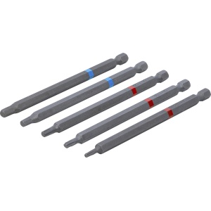 Set biţi, Antrenare hexagon exterior 6,3 mm (1/4"), Hexagon interior, Profil T (pentru Torx), Lungime 110 mm, 5 piese, BGS DIY 4836 - Img 5