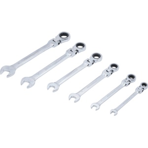 Set chei combinate cu clichet 8 - 19 mm cu capete flexibile, 6 piese, BGS DIY 30004 - Img 2