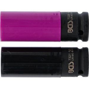 Set chei de impact cu protecţie | Antrenare pătrat interior 12,5 mm (1/2") | 20,5 / 21,5 mm, 2 piese, BGS 7329 - Img 2