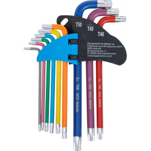 Set chei tip L multicoloră profil T (pentru Torx) T10 - T50 9 piese - Img 3
