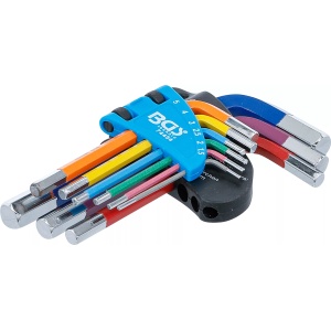 Set chei tip L multicoloră scurte hexagon interior 1,5 - 10 mm 9 piese