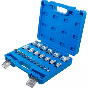 Set chei tubulare in Inch cu profil hexagon 5/32"-15/32" - antrenare 1/4"si 1/2"-1/2"-1.1/4", 24 piese, BGS 2246 - Img 3