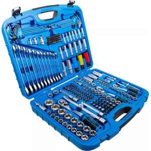 Set chei tubulare Profil Hexagon ondulat cu 3 clicketi 1/4" / 3/8" / 1/2", 218 piese, BGS 8820 - Img 3